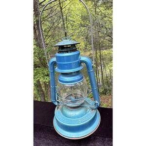 Rare Blue 12" tall Dietz No. 1 Little Wizard #1 Oil Kerosene Lantern & wick